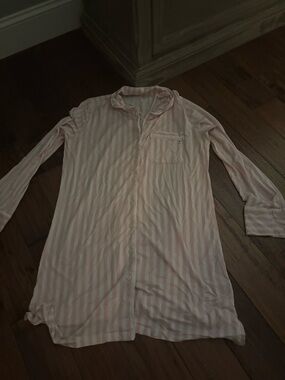 Victoria's Secret Pink and White Striped Sleep Shirt